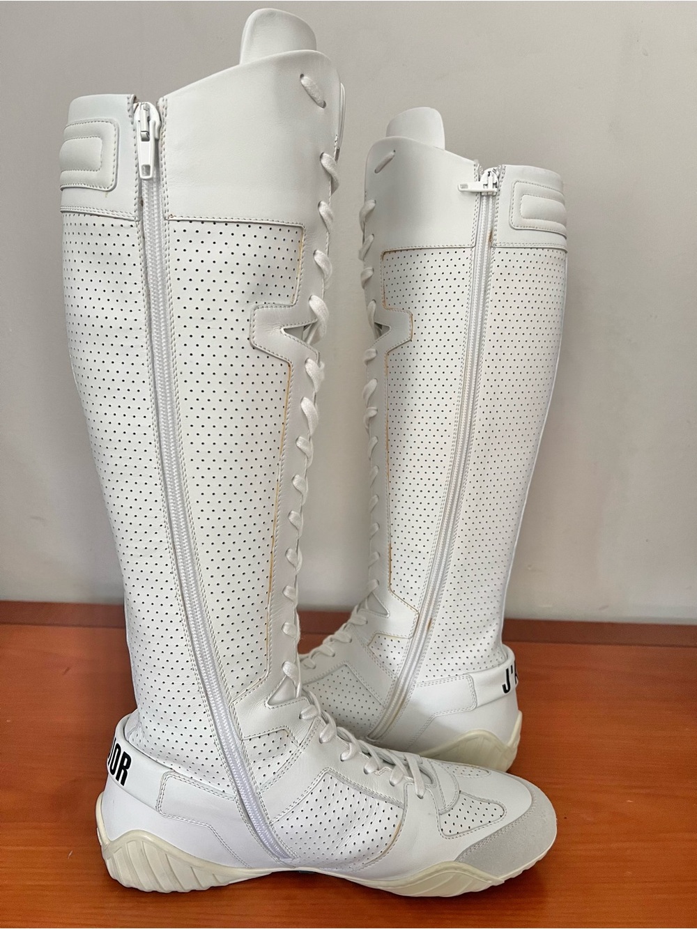 2017 Christian Dior Spring RTW J’Adior Knee High Sneakers Wrestling style Sz 38 - Picture 10 of 14